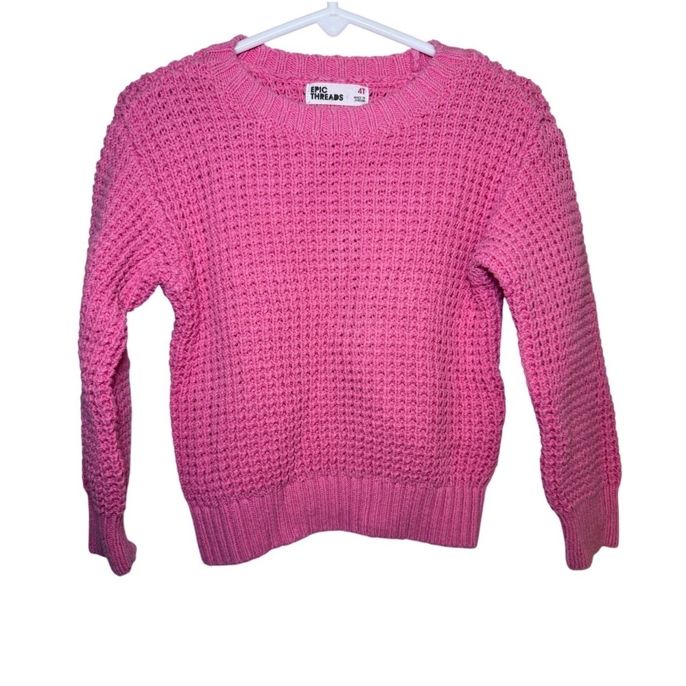 Epic Threads Knit Crewneck Girls 4T Pink Sweater